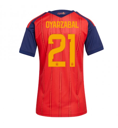 Espanja Mikel Oyarzabal #21 Kotipaita Naisten MM-kisat 2026 Lyhythihainen Espanja Mikel Oyarzabal #21 Kotipaita Naisten MM-kisat 2026 Lyhythihainen